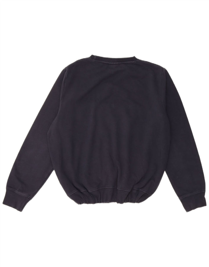 ELLESSE Womens Oversized Sweatshirt Jumper UK 10 Small Navy Blue Striped