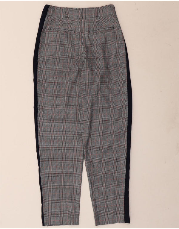 Pantaloni chino conici pentru femei cu talie înaltă Topshop UK 6 XS W26 L28 gri check