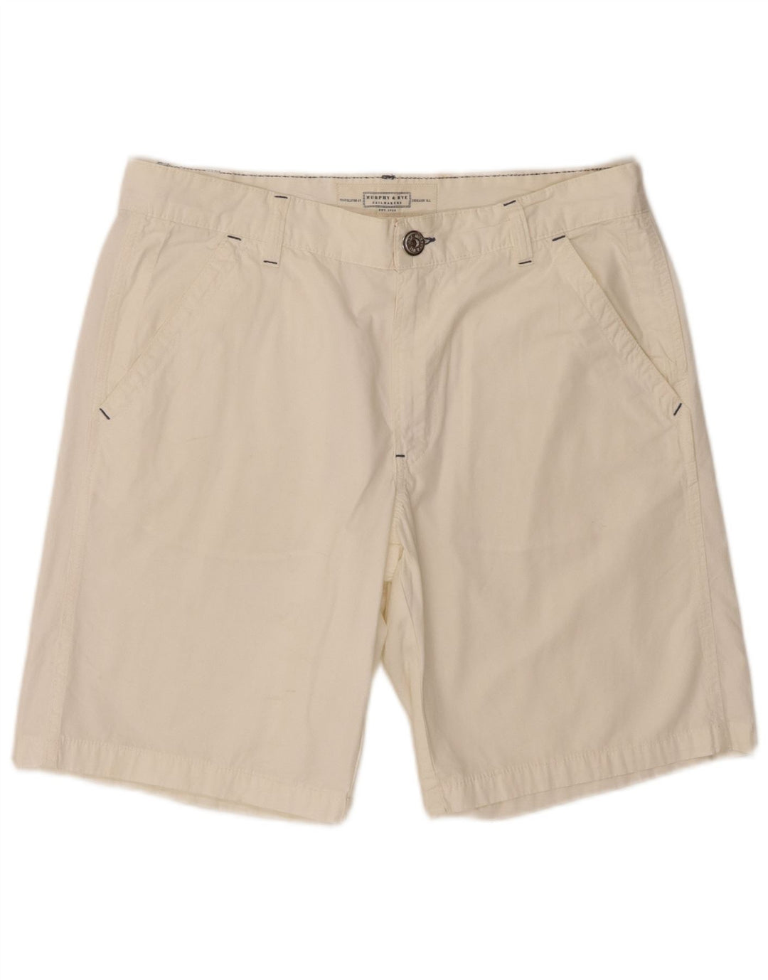 Murphy & Nye Pantaloni scurți chino pentru bărbați W36, mare, alb, bumbac