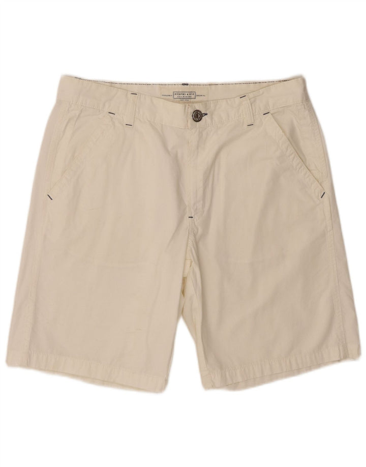 Murphy & Nye Pantaloni scurți chino pentru bărbați W36, mare, alb, bumbac