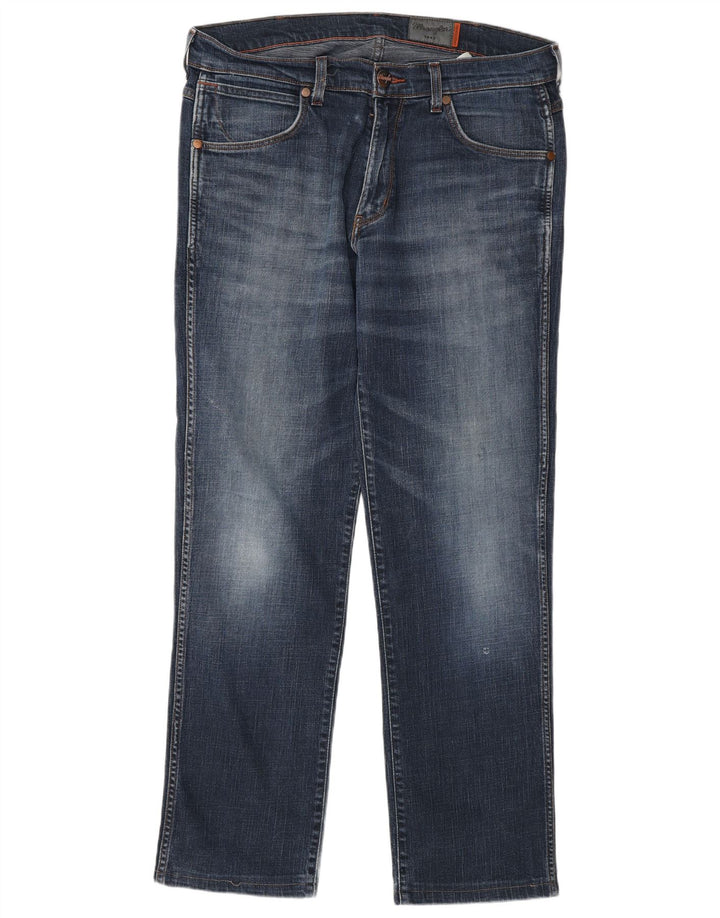 Blugi drepti pentru bărbați Wrangler W34 L30 Bumbac albastru
