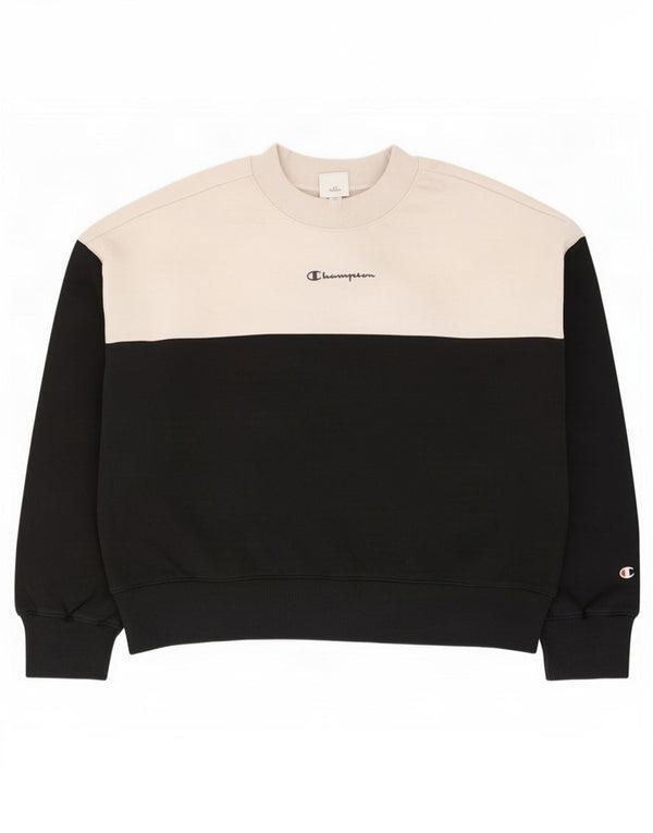 Pulover supradimensionat pentru femei Champion UK 14 Medium Black Colorblock