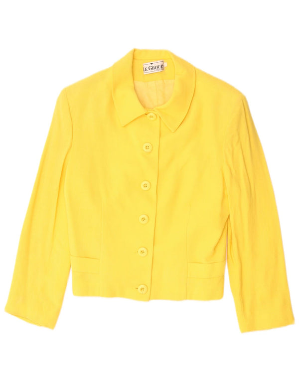 Set fuste 2 piese, 6 nasturi, femei Le Group UK 12 Medium W28 Lână galbenă