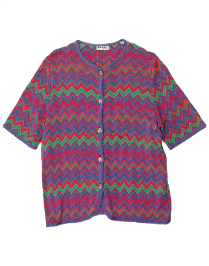 MARIEDDA Pulover cardigan pentru femei IT 46 Chevron mare multicolor