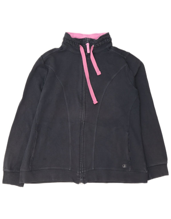 Jachetă de top pentru trening pentru femei Champion Easy Fit UK 14, bumbac mediu albastru bleumarin