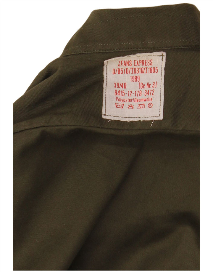 Cămașă militară vintage pentru bărbați Germania Mărimea 39/40 Poliester kaki mediu