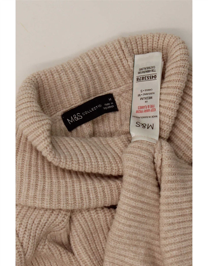 Pulover pentru femei Marks & Spencer cu gât rulat, viscoză, bej mediu, UK 14
