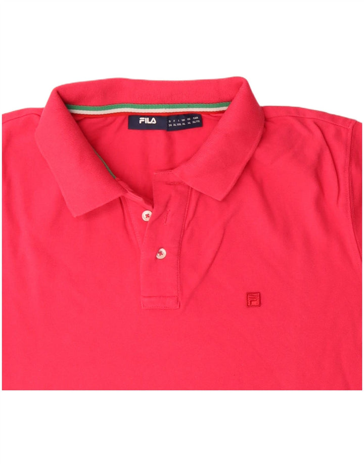 Tricou polo pentru bărbați FILA XL bumbac roz