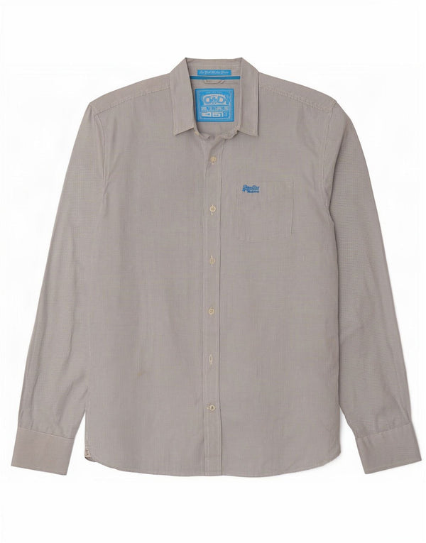 Cămașă pentru bărbați Superdry 2XL, bumbac alb Gingham