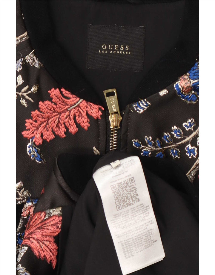 Jachetă Bomber Guess pentru femei UK 6 XS, poliester floral negru