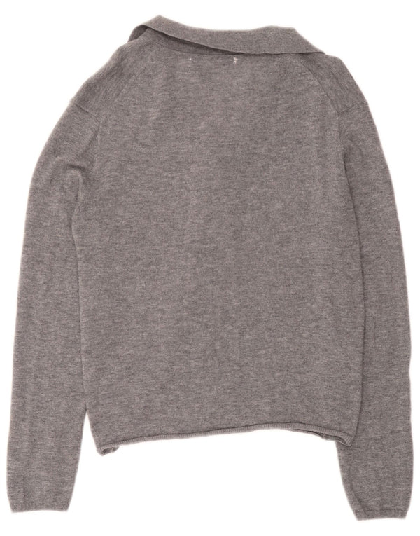 Pulover cardigan pentru femei Zara UK 18 XL Lână gri