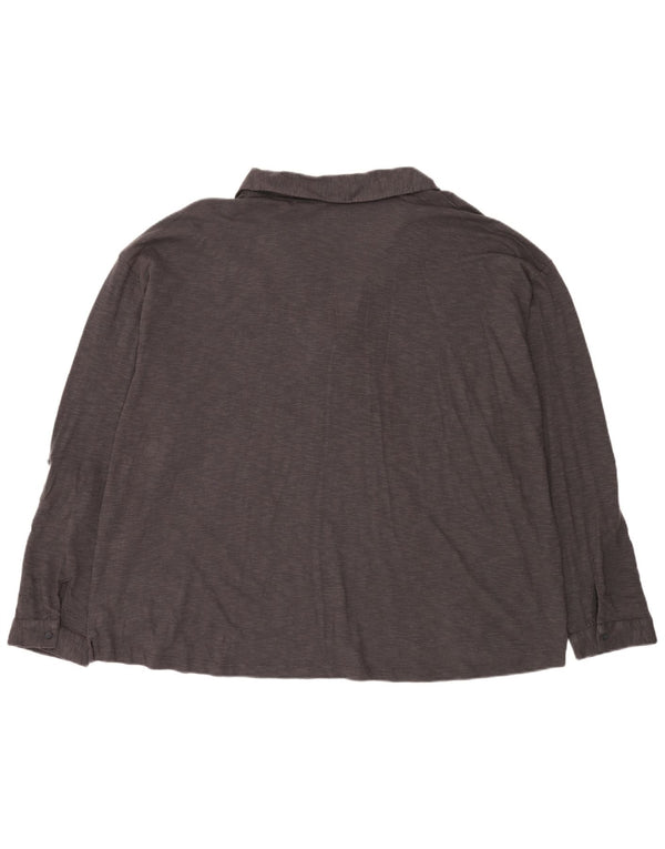 Tricou polo cu mânecă lungă pentru femei Fat Face UK 24 4XL Bumbac cu pete gri