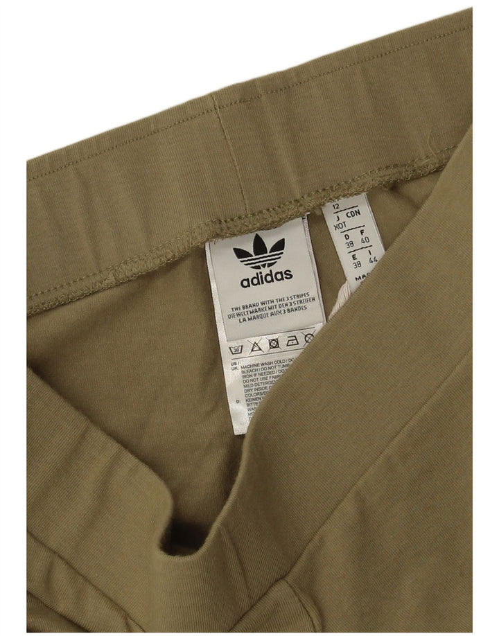 Leggings pentru femei Adidas UK 12 Medium Khaki Bumbac