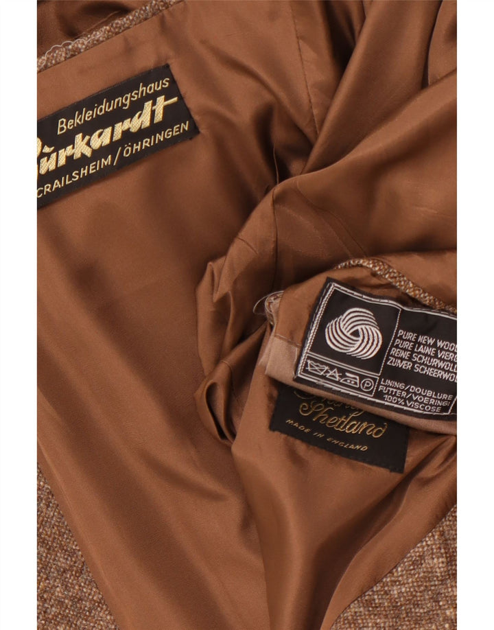 Jachetă pentru bărbați VINTAGE cu 2 nasturi, UK 38, maro mediu, lână nouă cu pete