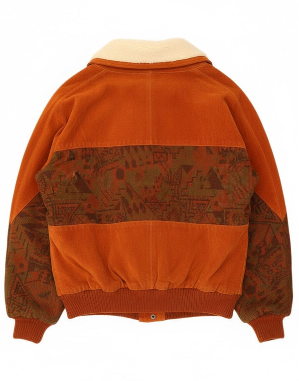 Jachetă vintage pentru bărbați din piele intoarsă Sherpa UK 42 XL maro din piele color bloc