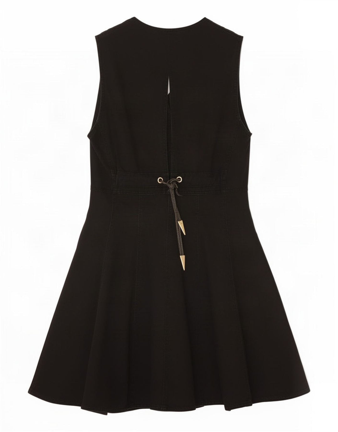 Roccobarocco Femei Fără mâneci Denim Rochie IT 44 Medium Negru Bumbac