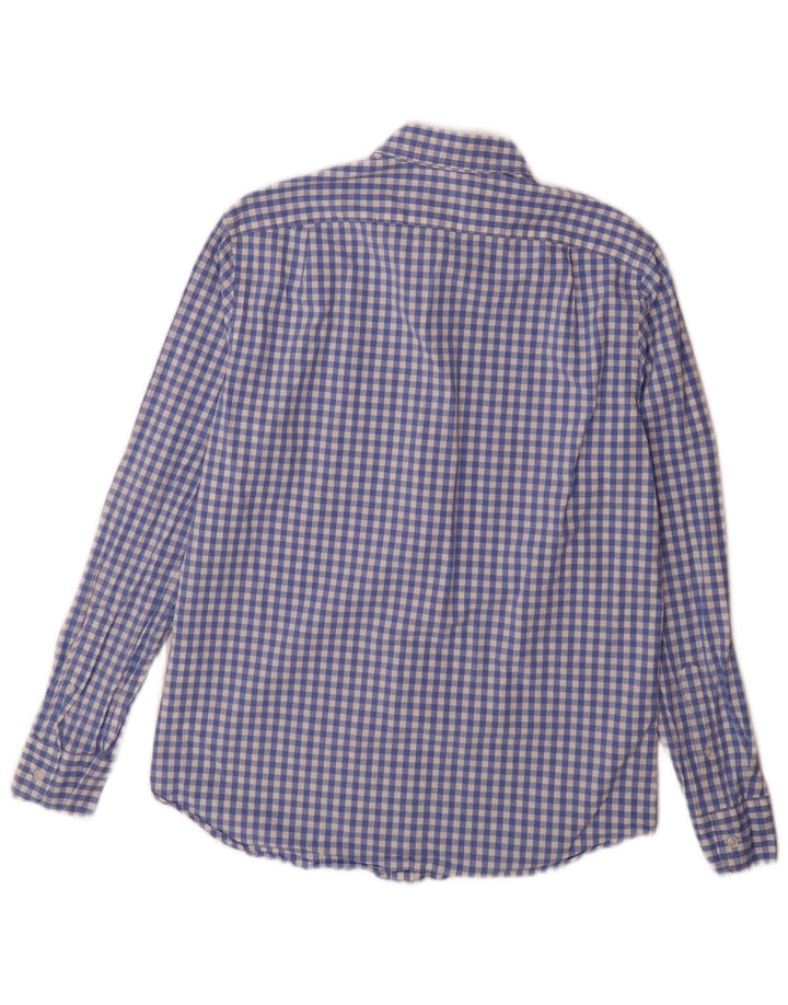 Cămașă clasică pentru bărbați J. CREW, bumbac vichy albastru mediu