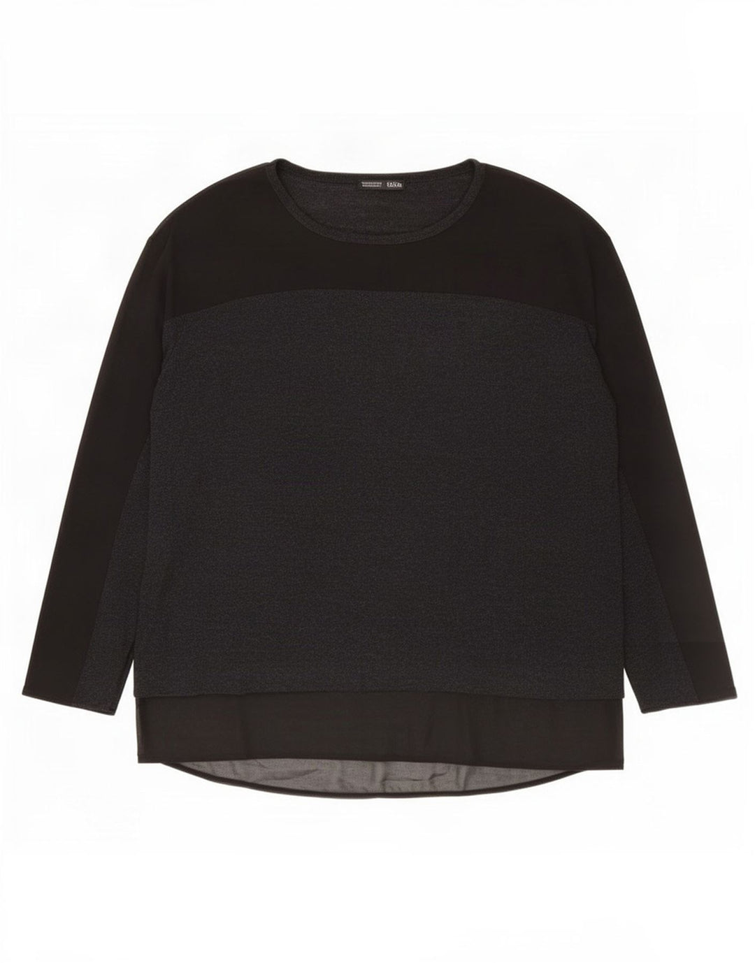 Top supradimensionat pentru femei Zara cu mânecă lungă UK 14 Medium Black Viscose