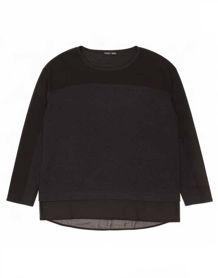 Top supradimensionat pentru femei Zara cu mânecă lungă UK 14 Medium Black Viscose