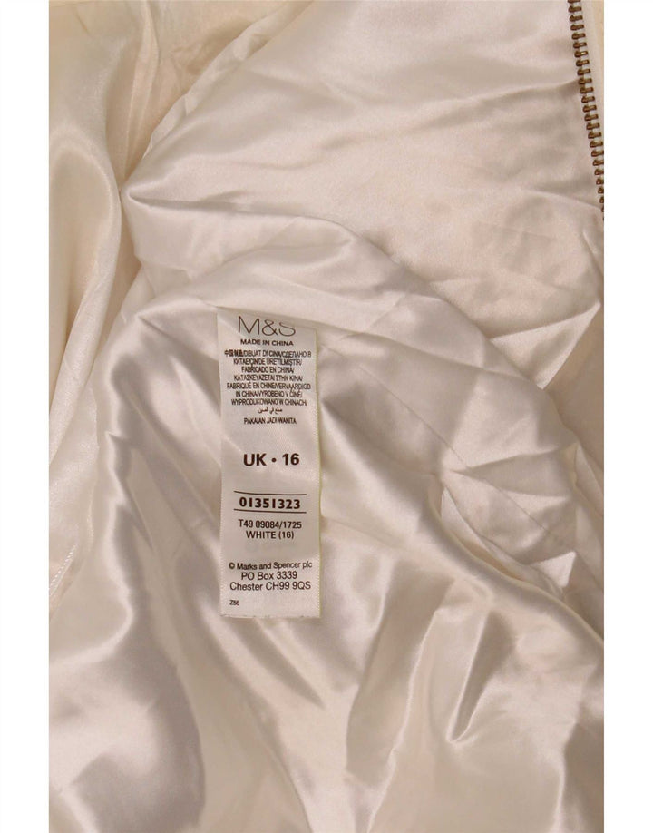 Jachetă cu glugă pentru femei Marks & Spencer UK 16, mare, alb