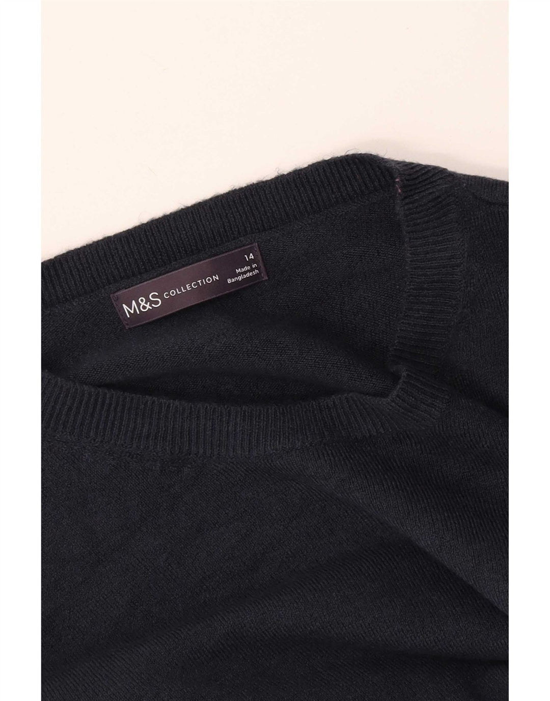 Pulover pentru femei Marks & Spencer cu decolteu cu barca UK 14 Medium Bleumarin