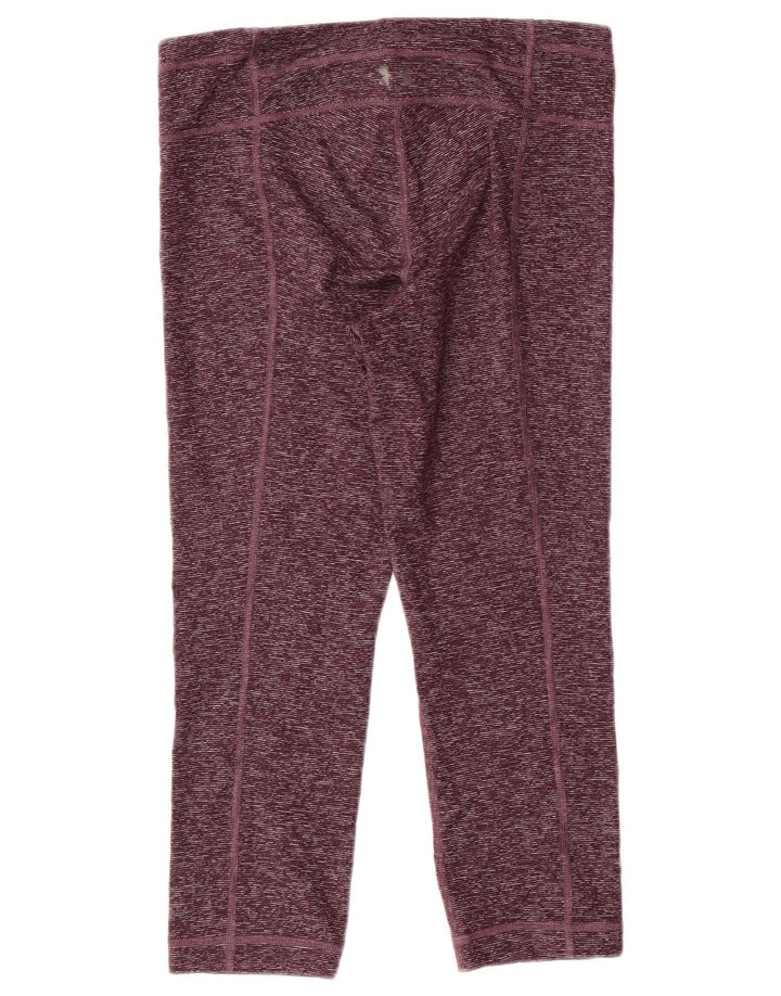 Leggings Capri pentru femei UNDER ARMOUR Marea Britanie 10, poliester cu pătat burgundy