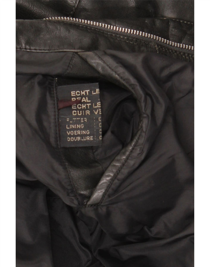 Jachetă de piele vintage pentru bărbați UK 42 XL din piele neagră