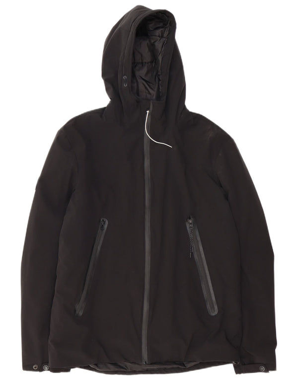 Jachetă de vânt cu glugă Superdry pentru bărbați UK 38 Poliester mediu negru