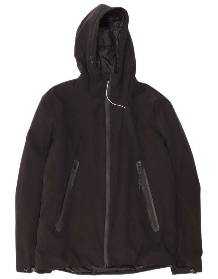 Jachetă de vânt cu glugă Superdry pentru bărbați UK 38 Poliester mediu negru