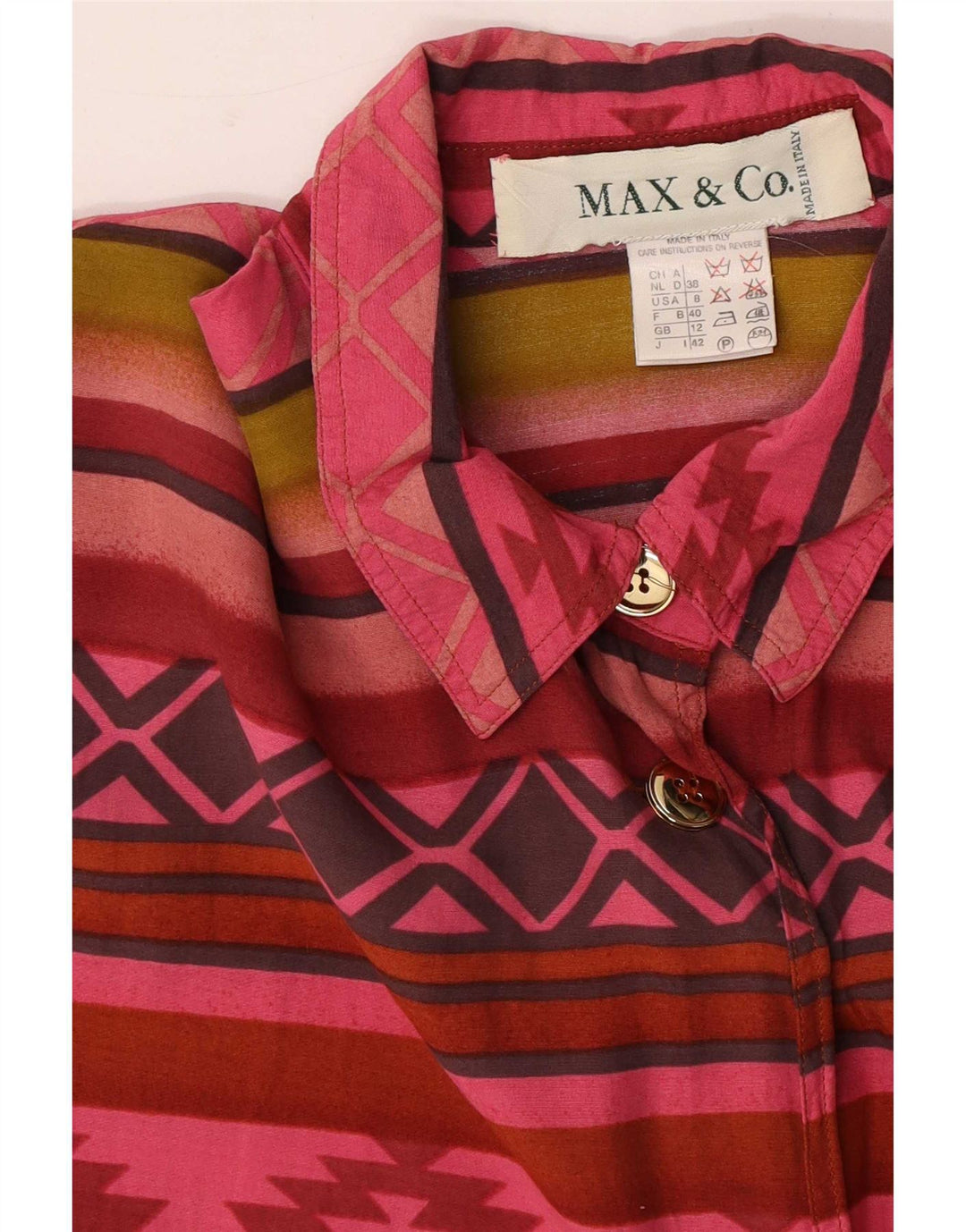 Max&Co. Cămașă cu mânecă scurtă pentru femei UK 12 Medium Multicolor Geometric