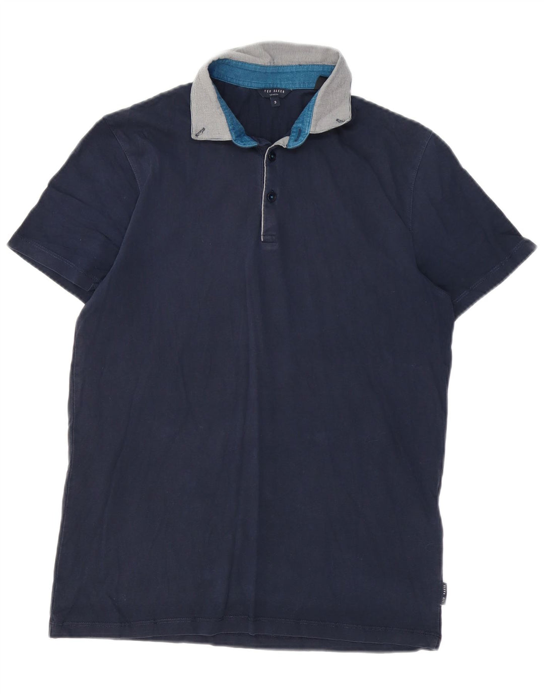 Tricou polo pentru bărbați Ted Baker Mărimea 3 Bumbac albastru bleumarin mediu