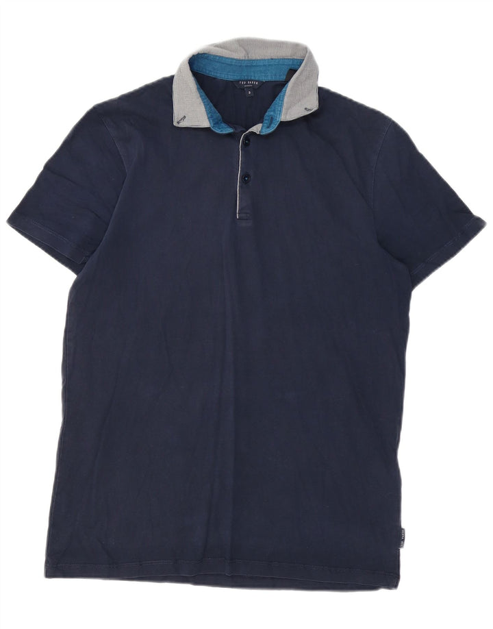 Tricou polo pentru bărbați Ted Baker Mărimea 3 Bumbac albastru bleumarin mediu