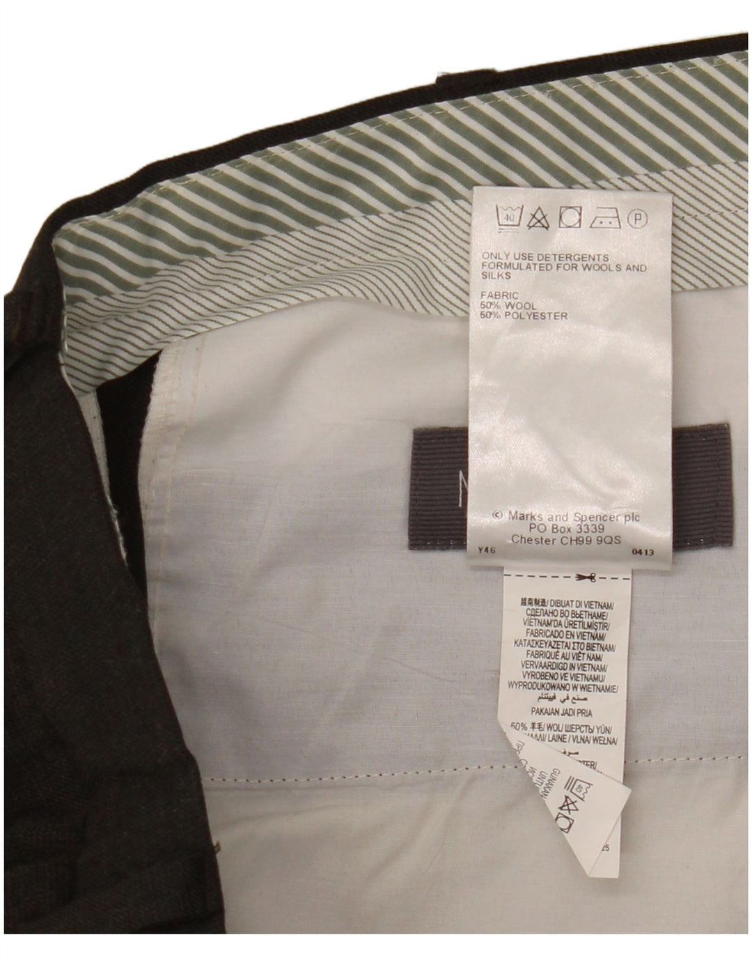 Marks & Spencer Pantaloni drepți pentru bărbați L38 L33 Lână maro