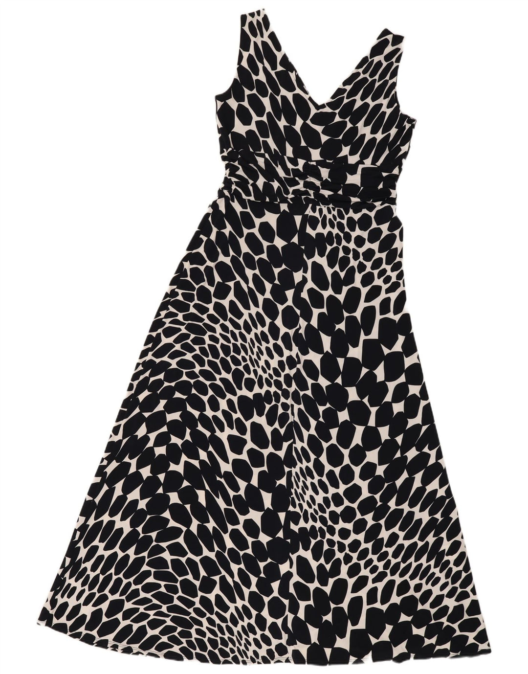 Rochie maxi fără mâneci CC pentru femei UK 12 Medium Bleumarin Geometric Poliester