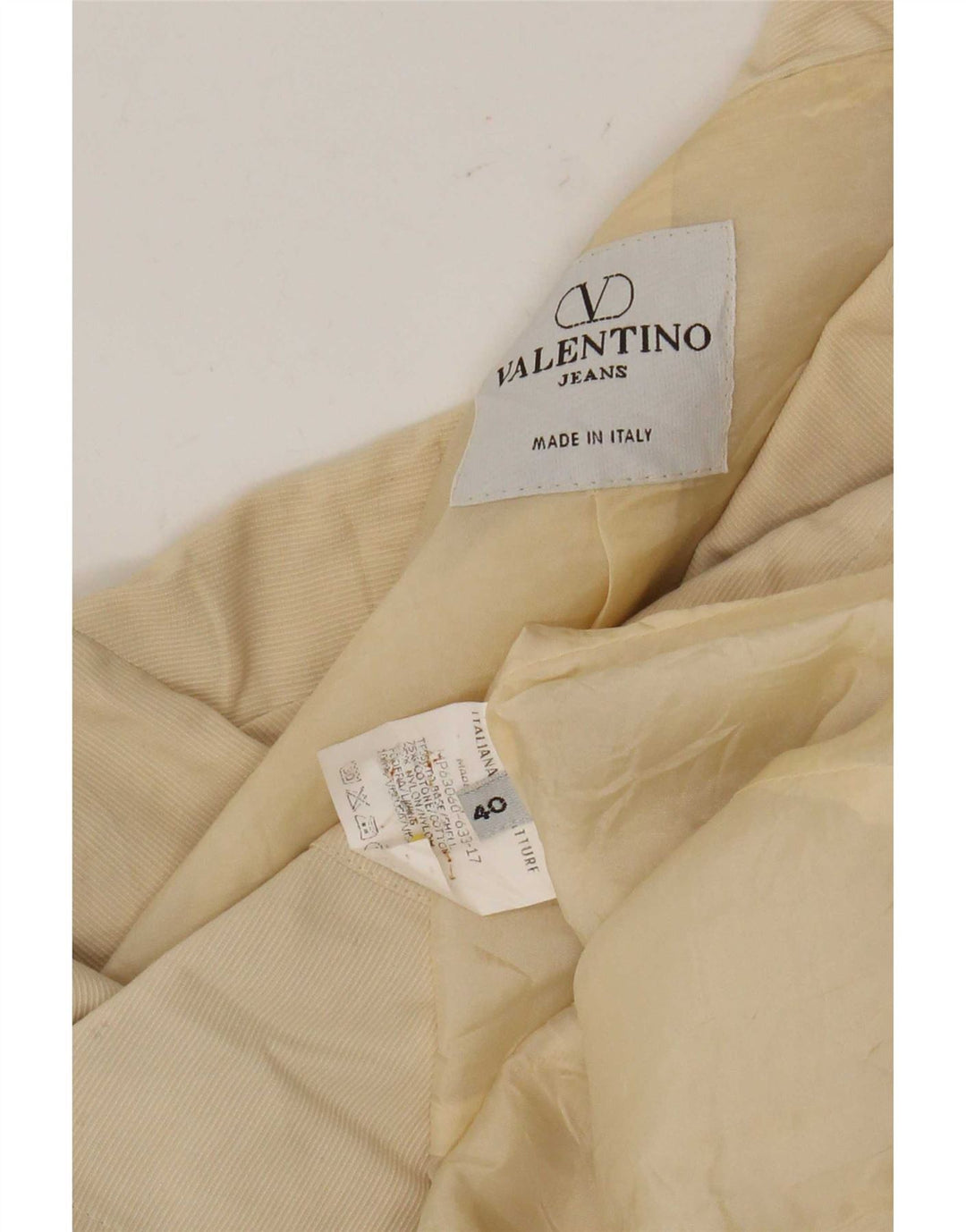 Jachetă Valentino pentru femei, cu 3 nasturi, IT 40, Bej, cu dungi mici
