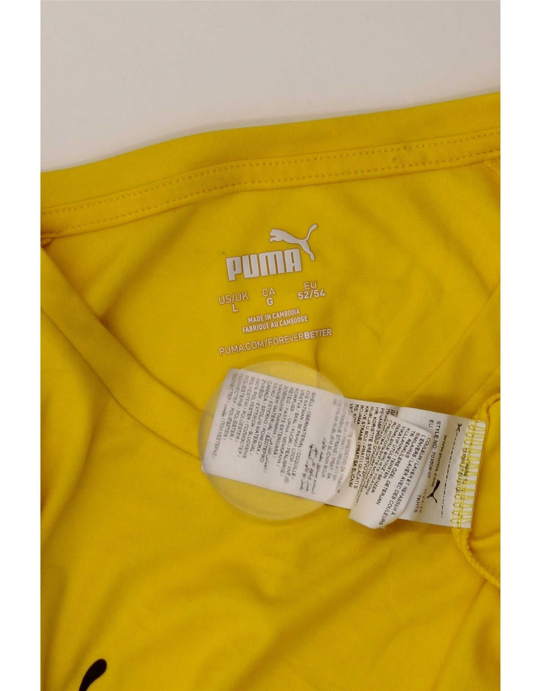 Tricou pentru bărbați Puma Top mare din poliester galben