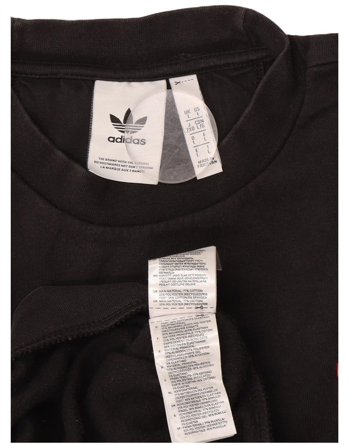 Pulover ADIDAS pentru bărbați, bumbac mare, negru
