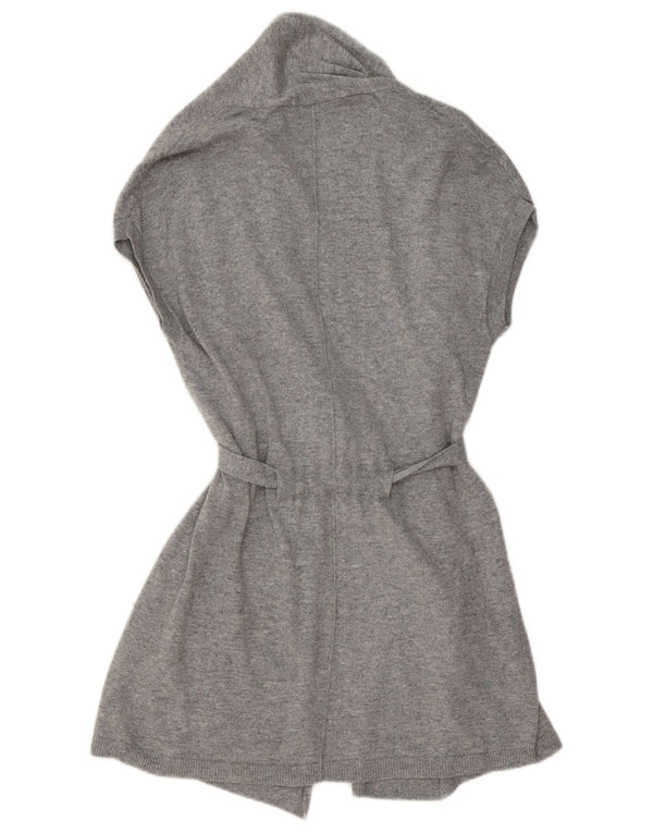 Pulover cardigan fără mâneci Boden pentru femei UK 12 bumbac gri mediu
