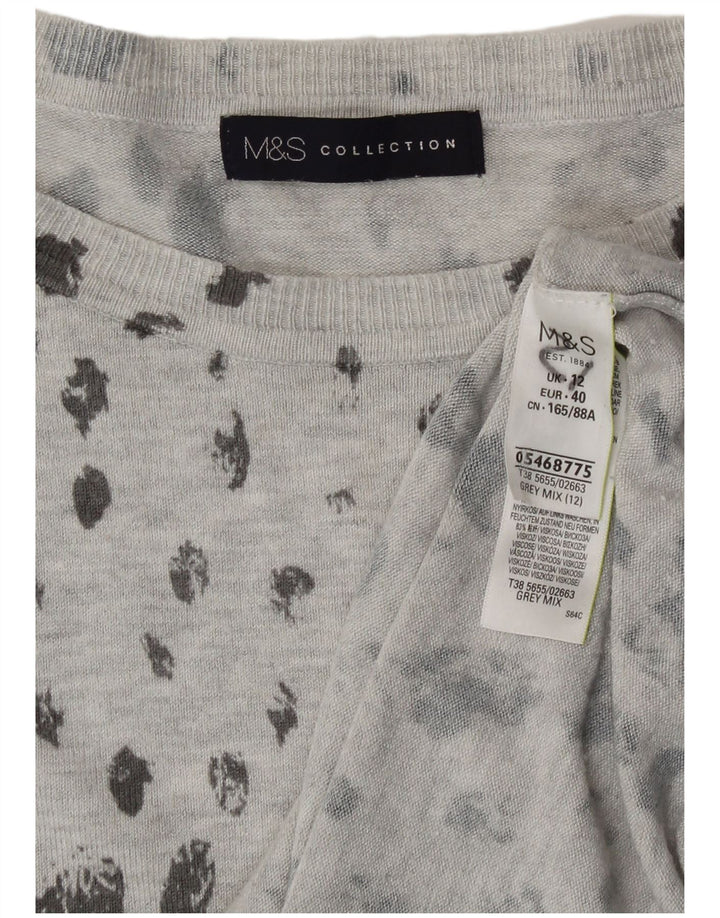 Pulover pentru femei Marks & Spencer cu gâtul cu barca UK 12, gri mediu