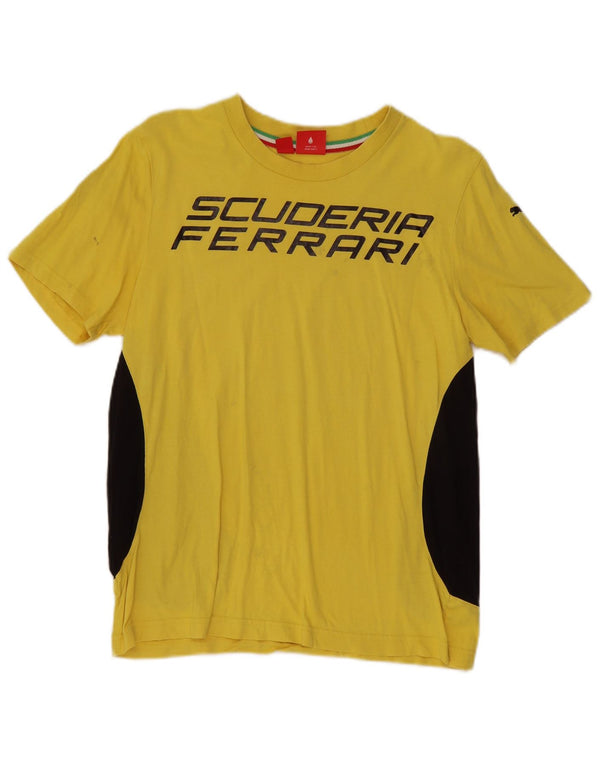 Tricou cu grafică Puma Scuderia Ferrari pentru bărbați. Top mic galben Colorblock