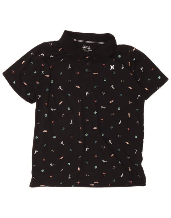 Tricou polo Hurley Boys Dri Fit cu model abstract 13-14 ani XL negru