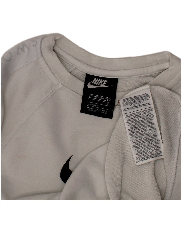 Pulover NIKE Swoosh Standard Fit pentru băieți, 8-9 ani, mic, alb