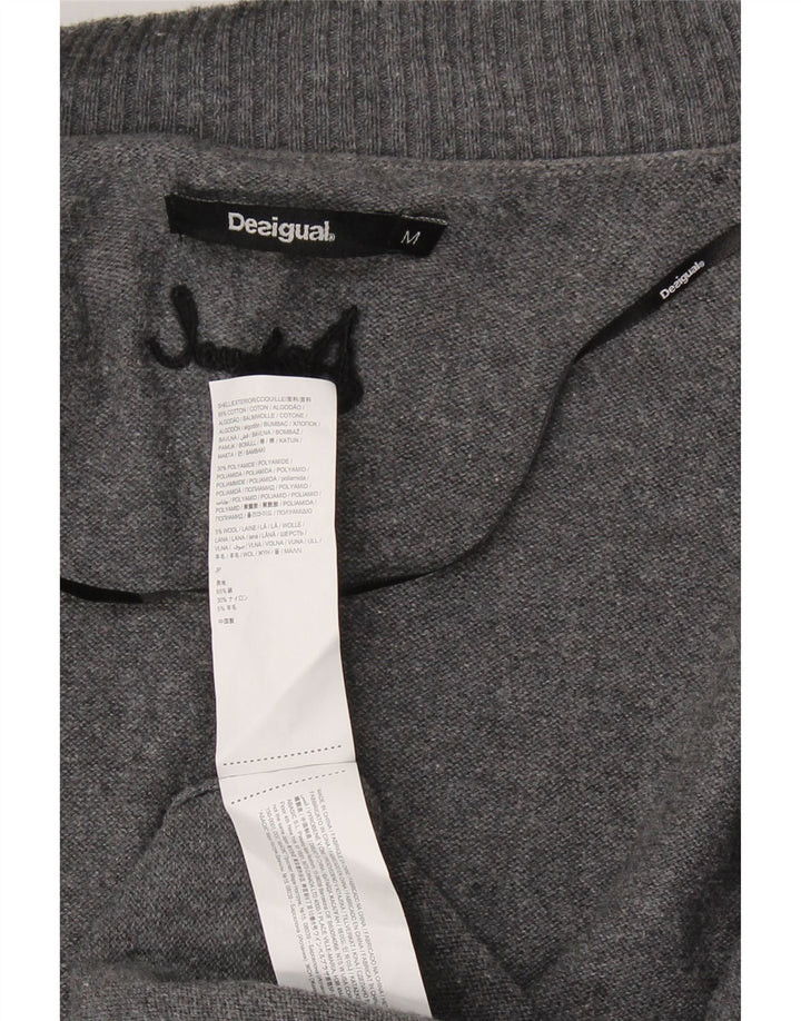 Pulover cardigan deschis pentru femei DESIGUAL UK 12 Medium Gri Floral