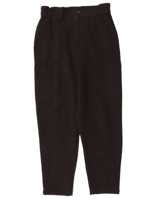 Pantaloni cargo conici pentru femei cu talie înaltă Zara Mici L26 L26 Poliester negru