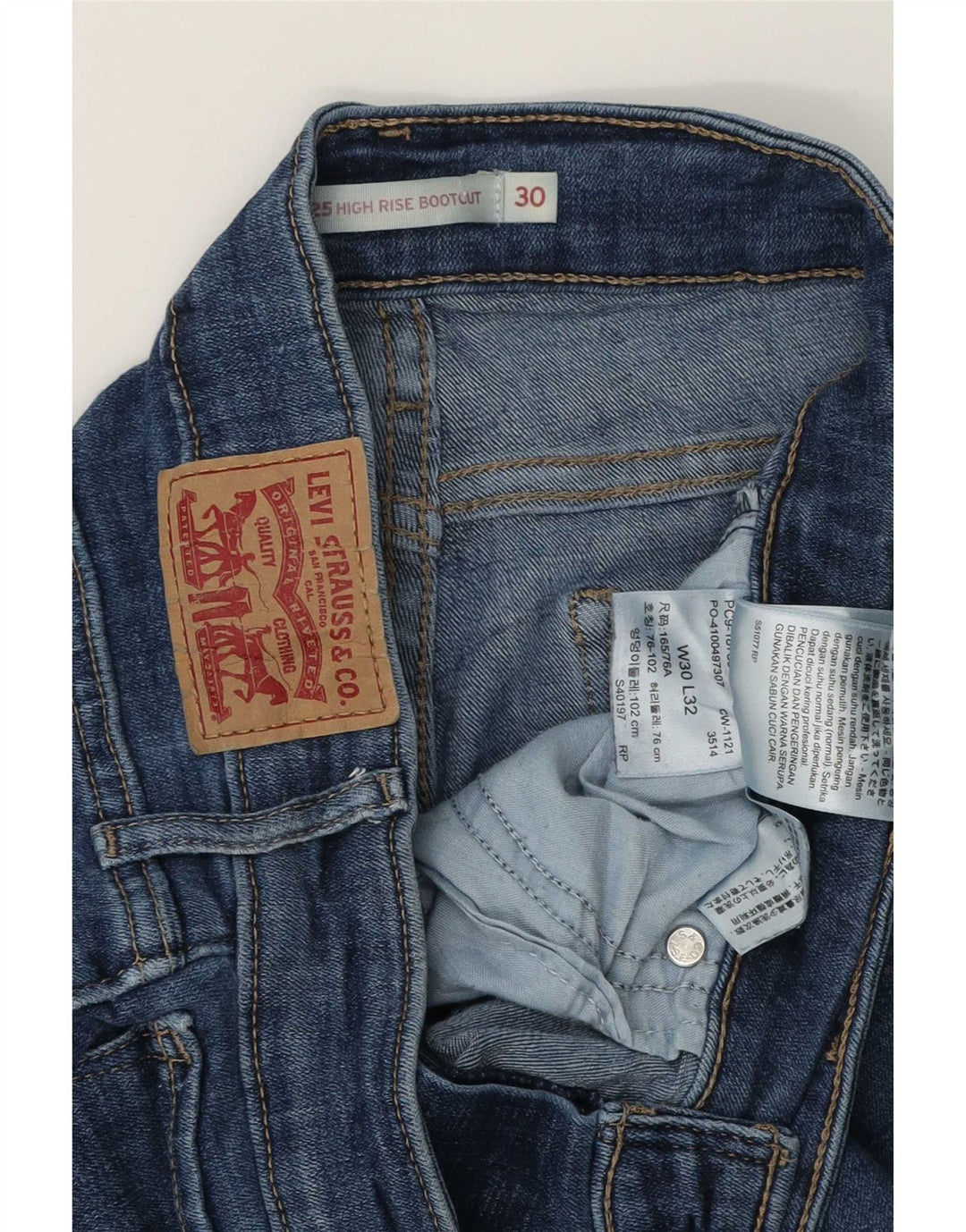 Blugi Levi's 725, cu talie înaltă, pentru femei, L30 L32, bumbac albastru