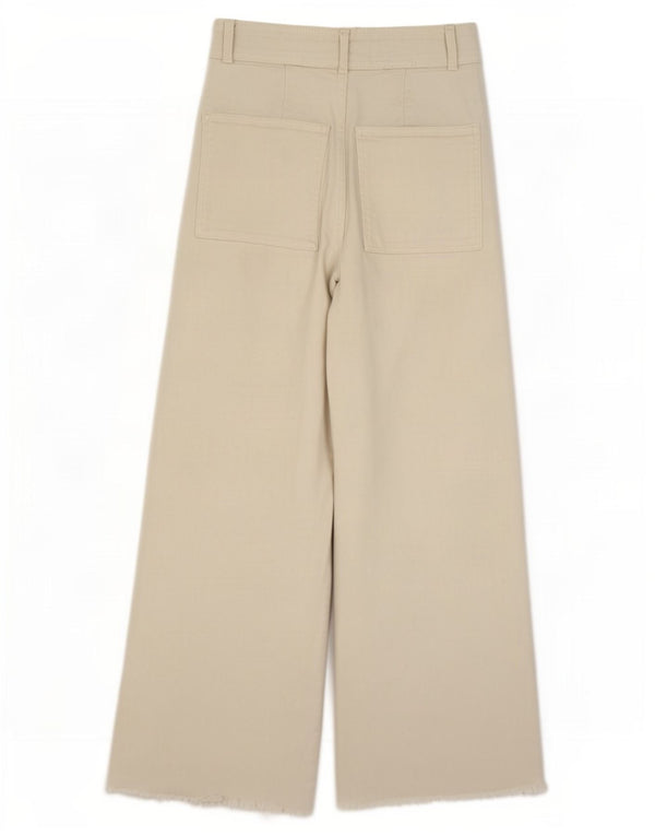 Blugi drepți cu picior lat pentru femei Zara EU 32 2XS W22 L26 alb cadru