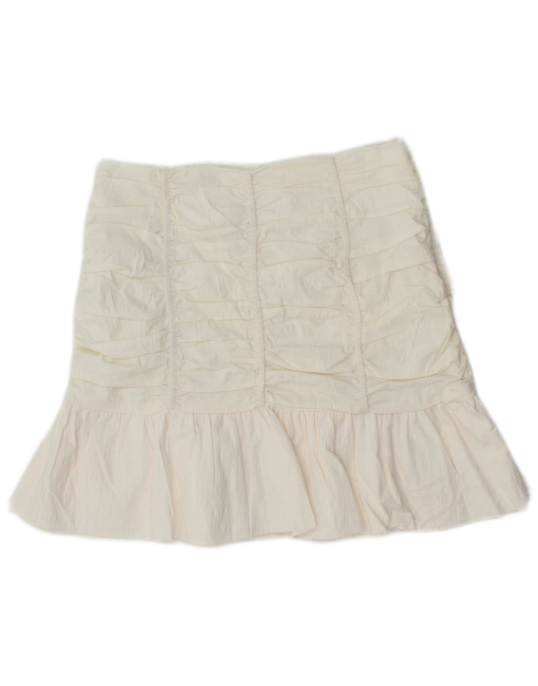 Fusta Mini Volane Zara Femei Mic W26 Bumbac Alb
