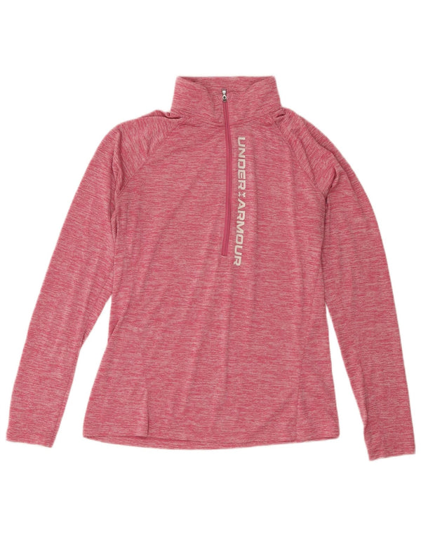 Top de trening cu pulover grafic Under Armour pentru femei UK 14 Large Pink Flecked