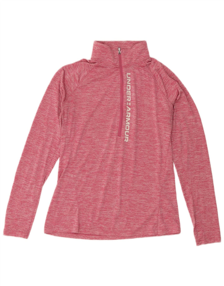 Top de trening cu pulover grafic Under Armour pentru femei UK 14 Large Pink Flecked