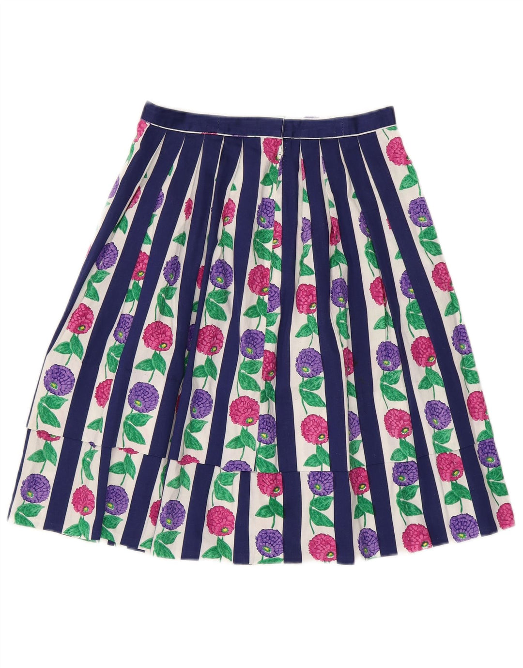 Fusta plisată pentru femei VINTAGE W24 XS Albastru Floral